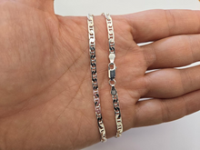 Load image into Gallery viewer, 925 Sterling Silver Flat Mariner Anchor Chain Anklet 3.7mm, Fits 9.5" Ankles