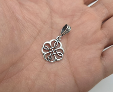 Load image into Gallery viewer, 925 Sterling Silver Large Celtic Shield Knot Pendant 3/4 (19mm) Inch Tall