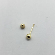 Load image into Gallery viewer, 14K Real Yellow White Gold Polished Round Ball Stud Earrings Screw Backing 2m~8m