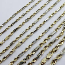 Load image into Gallery viewer, Authentic 14k Gold Two Tone Figarope Chain Necklace or bracelet 3mm-6mm 7"-30"