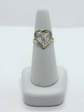 Load image into Gallery viewer, 10k Solid Yellow Gold Heart Cursive Initial Letter Ring Alphabet A-Z Size 6-12