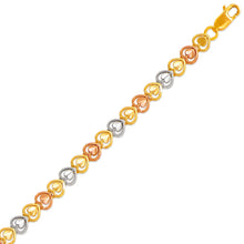 Load image into Gallery viewer, 14K Tri Color Gold Faceted Diamond Cut Bracelet 5 mm 7" Chain Brazalete tricolor