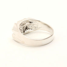 Load image into Gallery viewer, 925 Sterling Silver Slanted Center Stripe Nugget Ring 7/16 Inch Wide, Sizes 8-13