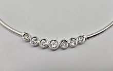 Load image into Gallery viewer, 925 Sterling Silver Cubetto Omega Chain Necklace with Round Bezel Set CZ 3mm 16"