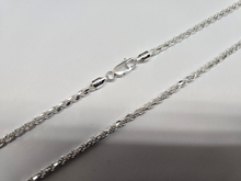 Load image into Gallery viewer, 3mm Sterling Silver D/C Rope Chain Necklaces Bracelets Handmade Italy 7 to 30 in