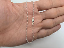 Load image into Gallery viewer, 925 Sterling Silver Thin Italian Rolo Chain Necklace Light Weight 2mm 7" to 30"