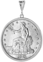 Load image into Gallery viewer, Sterling Silver Dollar Bezel 38 mm Coins Prong Back Round Edge Mexican Olympic