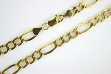 Load image into Gallery viewer, Authentic 14K Yellow Gold Hollow Figaro Necklace Bracelet Chain 7.5mm/8"~30"