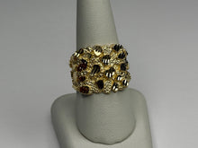 Load image into Gallery viewer, 10k Solid Yellow Gold Nugget Style Ring 19.5mm Width/19.5mm Height Size 7-15