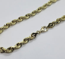 Load image into Gallery viewer, Authentic 10K YELLOW GOLD Hollow Twist Rope Link Chain Necklace 5.5mm 22"