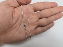 Load image into Gallery viewer, 925 Sterling Silver Thin Pallini Bead Ball Chain Anklet 1.5mm Italy, 9.5" to 10"