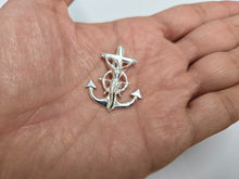 Load image into Gallery viewer, 925 Sterling Silver Anchor Mariner Crucifix Cross Pendant 1 9/32 Inch (32mm)