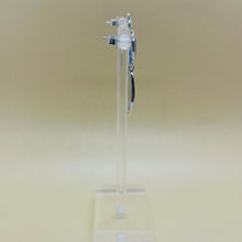 Load image into Gallery viewer, Sterling Silver Synthetic Opal Dangle Drop Post Earrings Zirconia Accent