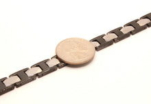 Load image into Gallery viewer, Tungsten Carbide Ceramic Black & Rhombus Faceted Links Magnetic Therapy Bracelet