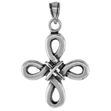 Load image into Gallery viewer, 925 Sterling Silver Celtic Knot Bowen Cross Pendant 1 1/8 (28mm) Inch Tall