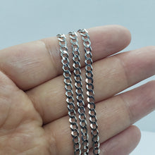 Load image into Gallery viewer, 14K White Gold Solid Cuban Curb Link Chain Necklace Bracelet 4mm 7"~30"