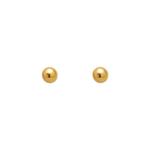Load image into Gallery viewer, 14K Yellow or White Gold 2mm Wide Ball Stud Earrings Screw Back High Quality