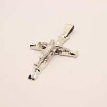 Load image into Gallery viewer, 925 Sterling Silver Detailed Bamboo Styled Christian Crucifix Cross Pendant