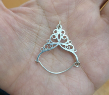 Load image into Gallery viewer, 925 Solid Sterling Silver Large Charm Holder Pendant 1 1/2 inch Tall Made in USA