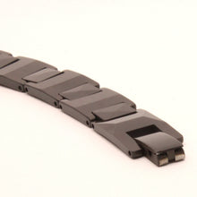 Load image into Gallery viewer, Tungsten Carbide Black Rectangular Faceted Links Magnetic Therapy Bracelet