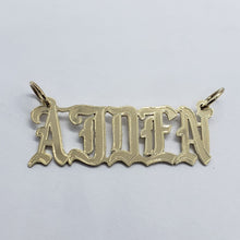 Load image into Gallery viewer, 10K Solid Yellow Gold Handmade Personalized Custom Name Pendant Old English