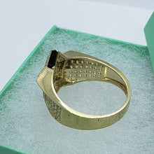 Load image into Gallery viewer, 14K Yellow Gold Double Star Shaped Ring 20.5mm Band Iced Size 9-11 Hip Hop Style