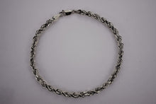 Load image into Gallery viewer, 10K White Gold Rope Twist Link Bracelet 1.5mm ~ 5mm 7" ~ 9"