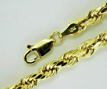 Load image into Gallery viewer, Authentic 10K Yellow Gold Hollow D/C Rope Chain Necklace Men 5.5mm-8mm 20"~30"