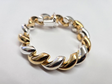 Load image into Gallery viewer, 925 Sterling Silver Two Tone Gold-Plated San Marco Necklace Bracelet 14mm 7"-18"
