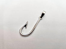 Load image into Gallery viewer, 925 Sterling Silver Makau Fly Fish Hook Pendant 1 3/16 Inch (30mm) Tall