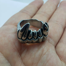 Load image into Gallery viewer, Surgical Stainless Steel Fangs Biker Ring for Men 3/4 inch 20mm Size 9 to 15