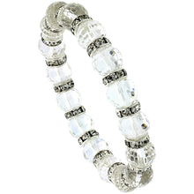 Load image into Gallery viewer, 7 in Glass Crystal Bracelet on Elastic Nylon Strand 3/8 in (10mm) Wide 29 Styles
