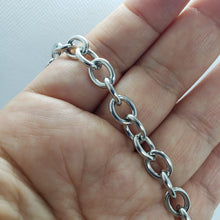 Load image into Gallery viewer, Stainless Steel Cable Chain Bracelet for Men Large O Toggle Clasp 8.25 Inch Long