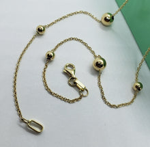 Load image into Gallery viewer, 14k Hollow Gold Station Bead Chain Necklace Bead 6mm Wide Chain 1mm/16" 18" 20"