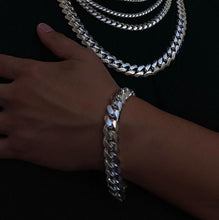Load image into Gallery viewer, 925 Sterling Silver Miami Cuban Link Chain Necklace Bracelet 8mm~19mm All Sizes