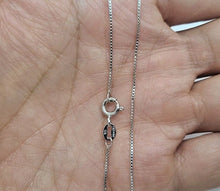 Load image into Gallery viewer, 925 Sterling Silver Fine Thin Rhodium Finish Box Chain Necklace 0.8mm 16" to 18"