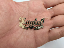 Load image into Gallery viewer, 10K Solid Gold Personalized Cursive Name Pendant with Heart & D/C Underline