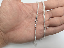 Load image into Gallery viewer, 925 Sterling Silver Thin Franco Chain Necklace Polished Finish 2.5mm 20" to 30"
