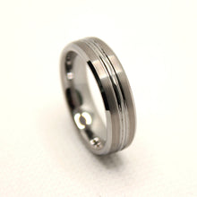 Load image into Gallery viewer, Tungsten Carbide Convex Groove Satin Finish Beveled Edge Wedding Band Ring 6mm