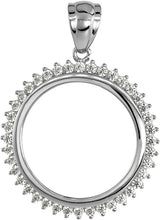 Load image into Gallery viewer, Sterling Silver Cubic Zirconia Half Dollar Bezel CZ Halo for 30mm 50 Cent Coin
