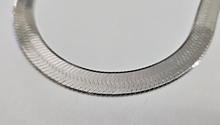 Load image into Gallery viewer, 925 Sterling Silver Thick Beveled Edges Herringbone Chain Necklace 9mm 7" to 30"