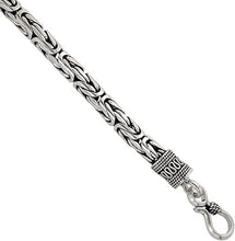 Load image into Gallery viewer, 7mm Sterling Silver Round BYZANTINE Chain Necklace Bracelet Antiqued Finish