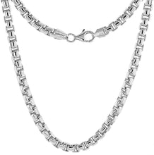 Load image into Gallery viewer, 925 Sterling Silver Round Box Chain Necklace Bracelet Heavy Italy 5mm 26" 30"