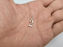 Load image into Gallery viewer, 925 Sterling Silver Small Fancy Number 2 Charm Pendant 7/16 (11mm) Inch Tall