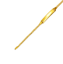 Load image into Gallery viewer, 14K Yellow Gold Baby ID Bracelet Curb X-Light 5mm ID 2.5mm Chain 6" Engraving