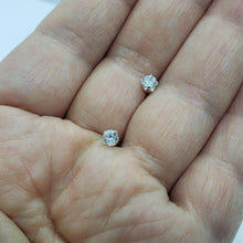 Load image into Gallery viewer, Tiny Sterling Silver Cubic Zirconia Stud Earrings Cartilage Nose Studs 2mm-4mm