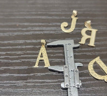 Load image into Gallery viewer, 10K Yellow Gold Nugget Initial A to Z Alphabet Pendant Charm w/out Rope Chain