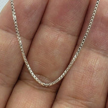 Load image into Gallery viewer, Sterling Silver Box Chain Necklace Bracelet Medium Thick 1.2mm-2.2mm Size 7"-30"