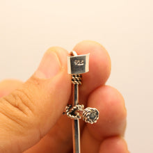 Load image into Gallery viewer, 925 Sterling Silver Plain Cylindrical Cross Pendant with Rope Textured Edges