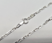 Load image into Gallery viewer, 925 Sterling Silver Figaro Chain Necklace Bracelet Men Women 3mm 7"~30"
